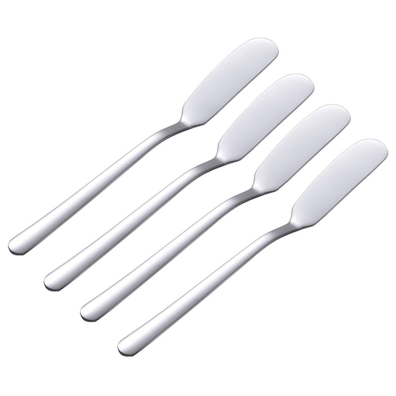 VANRA Cheese Spreader Knife Set 4-Piece Stainless Steel Butter Knife Small Sandwich Condiment Jam Bread Cream Canape Knives Spatula 6.5-inch - Image 1